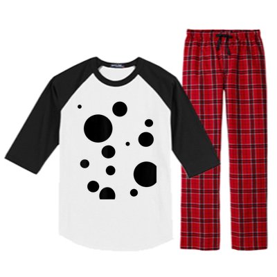 Polka Dot Bubble Dalmatian Abstract Funny Raglan Sleeve Pajama Set