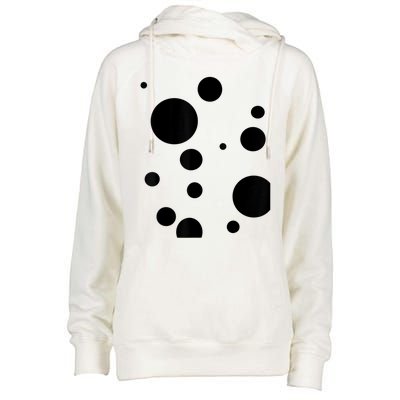 Polka Dot Bubble Dalmatian Abstract Funny Womens Funnel Neck Pullover Hood