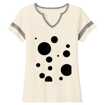 Polka Dot Bubble Dalmatian Abstract Funny Ladies Halftime Notch Neck Tee