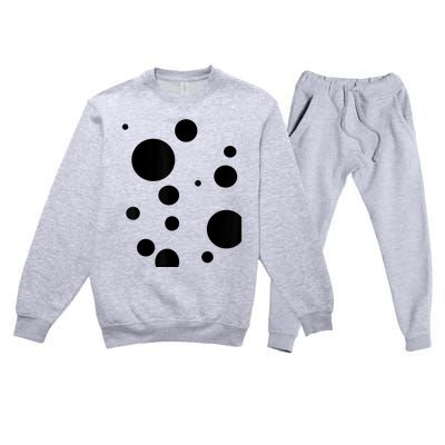 Polka Dot Bubble Dalmatian Abstract Funny Premium Crewneck Sweatsuit Set