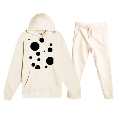 Polka Dot Bubble Dalmatian Abstract Funny Premium Hooded Sweatsuit Set