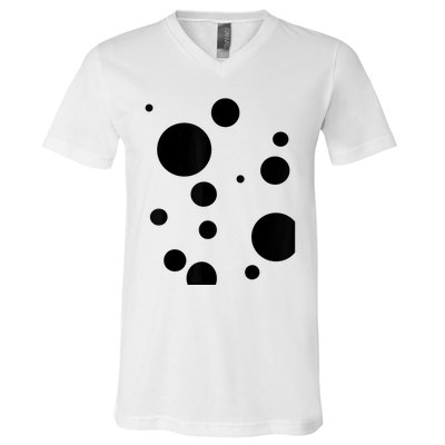 Polka Dot Bubble Dalmatian Abstract Funny V-Neck T-Shirt