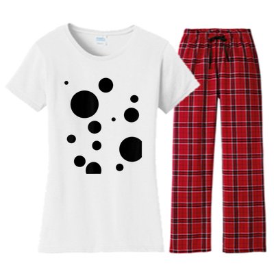 Polka Dot Bubble Dalmatian Abstract Funny Women's Flannel Pajama Set