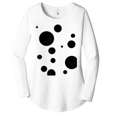 Polka Dot Bubble Dalmatian Abstract Funny Women's Perfect Tri Tunic Long Sleeve Shirt