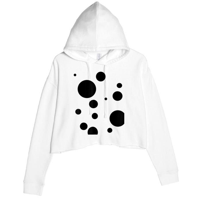 Polka Dot Bubble Dalmatian Abstract Funny Crop Fleece Hoodie