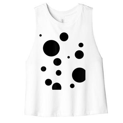 Polka Dot Bubble Dalmatian Abstract Funny Women's Racerback Cropped Tank