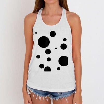 Polka Dot Bubble Dalmatian Abstract Funny Women's Knotted Racerback Tank