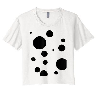 Polka Dot Bubble Dalmatian Abstract Funny Women's Crop Top Tee