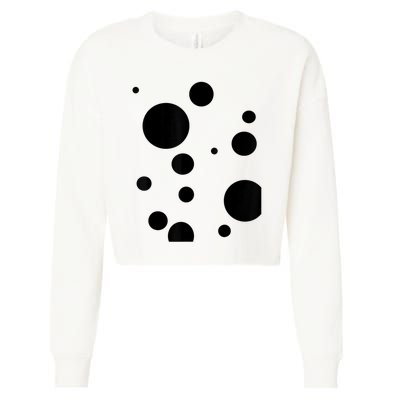 Polka Dot Bubble Dalmatian Abstract Funny Cropped Pullover Crew