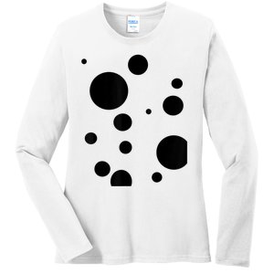 Polka Dot Bubble Dalmatian Abstract Funny Ladies Long Sleeve Shirt