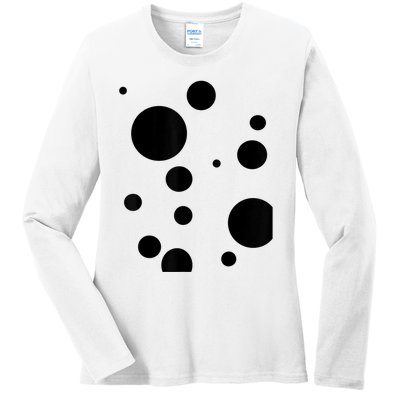 Polka Dot Bubble Dalmatian Abstract Funny Ladies Long Sleeve Shirt