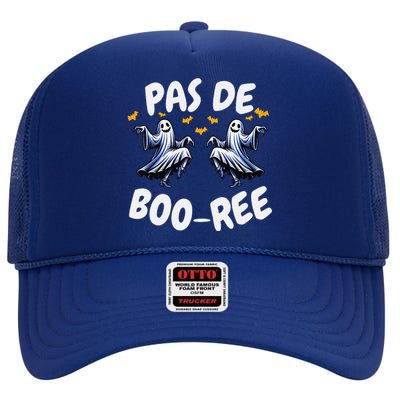 Pas De BooréE Ghost Ballet Dancer Halloween Dance Teacher High Crown Mesh Back Trucker Hat