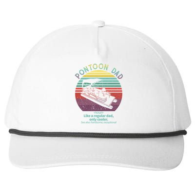 Pontoon Dad Boat Captain Funny Fathers Day Boating Gift Snapback Five-Panel Rope Hat