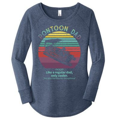 Pontoon Dad Boat Captain Funny Fathers Day Boating Gift Women's Perfect Tri Tunic Long Sleeve Shirt