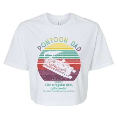 Pontoon Dad Boat Captain Funny Fathers Day Boating Gift Bella+Canvas Jersey Crop Tee