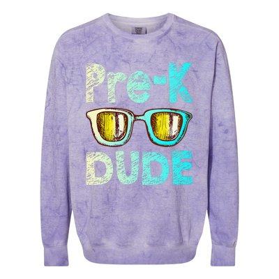 Prek Dude Back To School First Day Of Preschool Boy Gift Colorblast Crewneck Sweatshirt