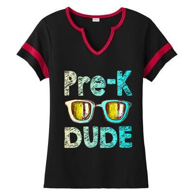 Prek Dude Back To School First Day Of Preschool Boy Gift Ladies Halftime Notch Neck Tee