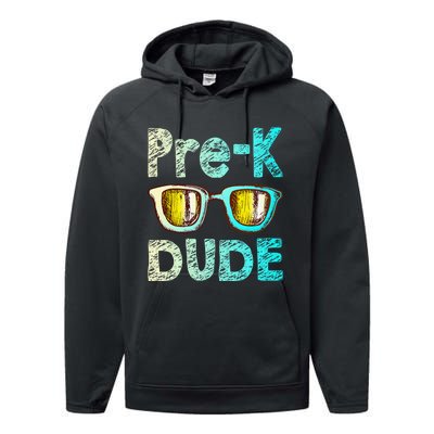 Prek Dude Back To School First Day Of Preschool Boy Gift Performance Fleece Hoodie