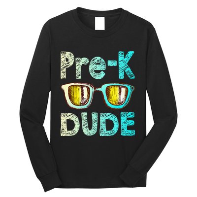 Prek Dude Back To School First Day Of Preschool Boy Gift Long Sleeve Shirt