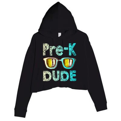 Prek Dude Back To School First Day Of Preschool Boy Gift Crop Fleece Hoodie