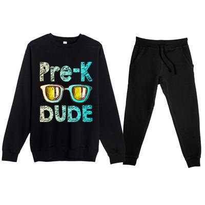 Prek Dude Back To School First Day Of Preschool Boy Gift Premium Crewneck Sweatsuit Set