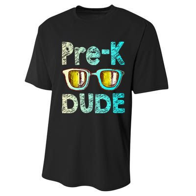 Prek Dude Back To School First Day Of Preschool Boy Gift Performance Sprint T-Shirt