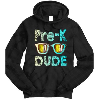 Prek Dude Back To School First Day Of Preschool Boy Gift Tie Dye Hoodie