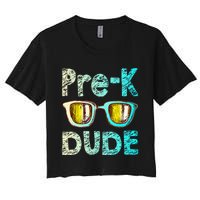 Prek Dude Back To School First Day Of Preschool Boy Gift Women's Crop Top Tee