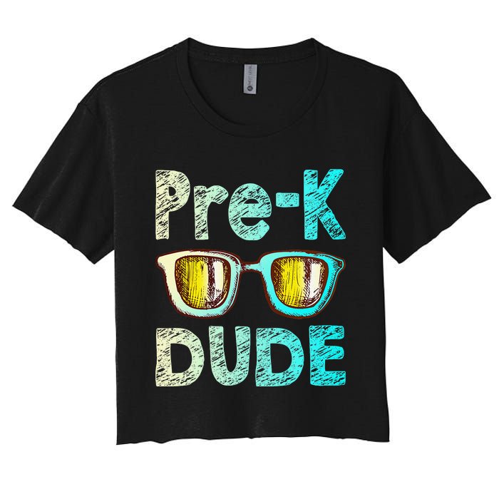 Prek Dude Back To School First Day Of Preschool Boy Gift Women's Crop Top Tee