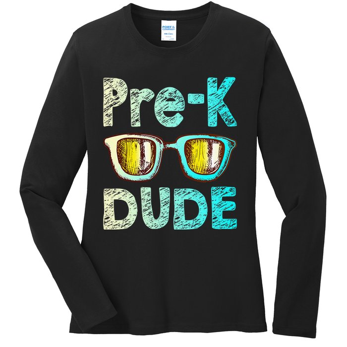 Prek Dude Back To School First Day Of Preschool Boy Gift Ladies Long Sleeve Shirt