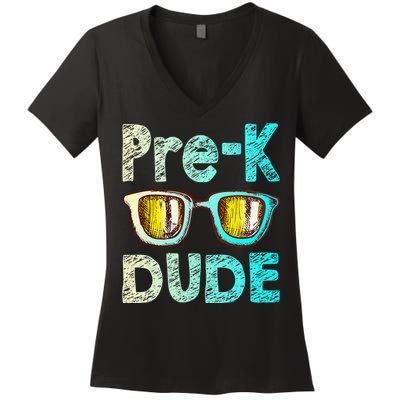 Prek Dude Back To School First Day Of Preschool Boy Gift Women's V-Neck T-Shirt