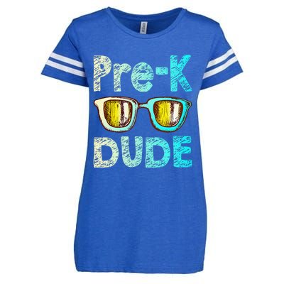 Prek Dude Back To School First Day Of Preschool Boy Gift Enza Ladies Jersey Football T-Shirt