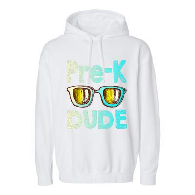 Prek Dude Back To School First Day Of Preschool Boy Gift Garment-Dyed Fleece Hoodie