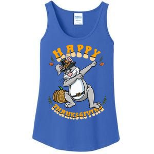 Pilgrim Dabbing Bunny Happy Thanksgiving Gift Ladies Essential Tank