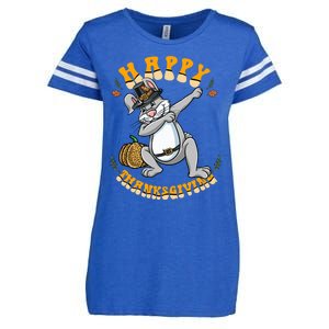 Pilgrim Dabbing Bunny Happy Thanksgiving Gift Enza Ladies Jersey Football T-Shirt