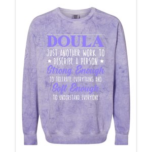 Proud Doula Birth Coach Companion Pregnancy Labor Job Cute Gift Colorblast Crewneck Sweatshirt