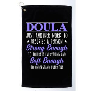 Proud Doula Birth Coach Companion Pregnancy Labor Job Cute Gift Platinum Collection Golf Towel