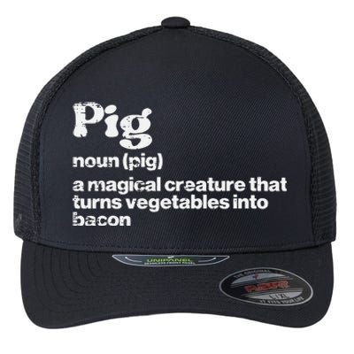 Pig Definition Bacon Funny Bbq Barbecue Grill Flexfit Unipanel Trucker Cap