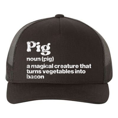 Pig Definition Bacon Funny Bbq Barbecue Grill Yupoong Adult 5-Panel Trucker Hat