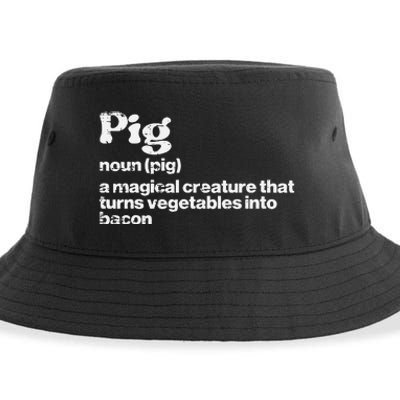 Pig Definition Bacon Funny Bbq Barbecue Grill Sustainable Bucket Hat