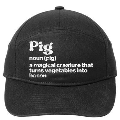 Pig Definition Bacon Funny Bbq Barbecue Grill 7-Panel Snapback Hat