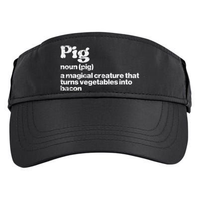 Pig Definition Bacon Funny Bbq Barbecue Grill Adult Drive Performance Visor