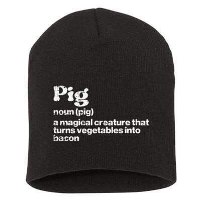 Pig Definition Bacon Funny Bbq Barbecue Grill Short Acrylic Beanie