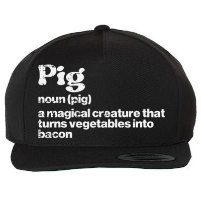 Pig Definition Bacon Funny Bbq Barbecue Grill Wool Snapback Cap