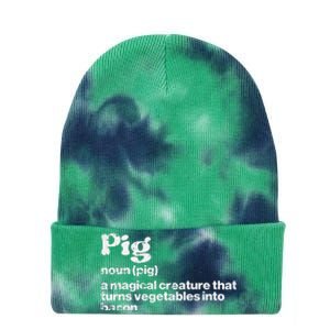 Pig Definition Bacon Funny Bbq Barbecue Grill Tie Dye 12in Knit Beanie