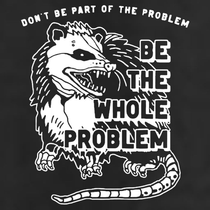 Possum Don't Be Part Of The Problem Be The Entire Problem 7 Panel Mesh Trucker Snapback Hat