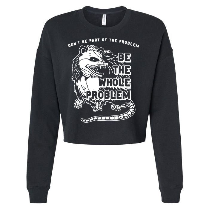 Possum Don't Be Part Of The Problem Be The Entire Problem Cropped Pullover Crew