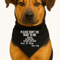 Please Dont Be Rude To Me Ill Make You Cry Funny USA-Made Doggie Bandana