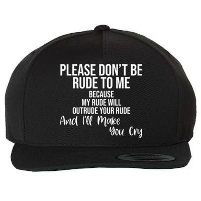 Please Dont Be Rude To Me Ill Make You Cry Funny Wool Snapback Cap