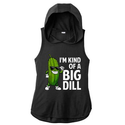 Pickle Design Big Dill Pickle Lover Ladies PosiCharge Tri-Blend Wicking Draft Hoodie Tank